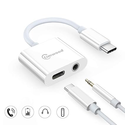 Kimwood 2 en 1 USB Tipo C a 3.5 mm Jack Adaptador con Fast ...