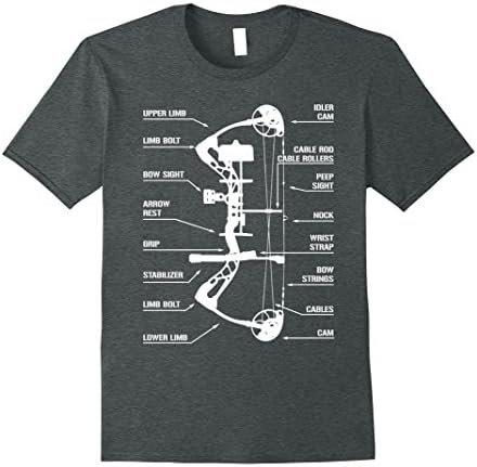 Mens Compound Bow Archery Hunting Anatomy T Shirt - Funny Bow Small Dark Heather