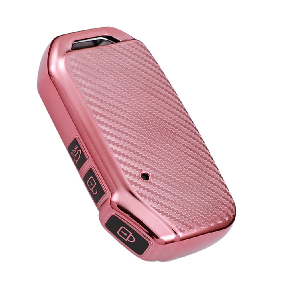 KUNIO Keyless Key Fob Cover fit for Kia Soul NQ5 NIRO XCEED Sportage GT Line fit for Kia Proceed GT key fob cover Case Key Cover TPU Car Key Protection 3 Buttons A Pink