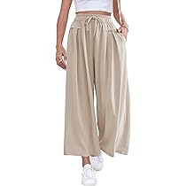 【oan】Ritz Summer Wide Pants Wide Leg Linen Pants w/ Drawtring – Orange fashion village