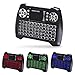 (Updated 2018, 3-Color RGB) Backlit Wireless Mini Keyboard with Touchpad Mouse and Multimedia Keys, 2.4Ghz USB Rechargable Handheld Remote Control Keyboard for PC, HTPC, X-BOX, Android TV Box,Smart TV