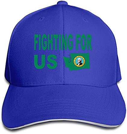 TOPNN Fighting For Us Washington State Design Sandwich Peaked Cap RoyalBlue