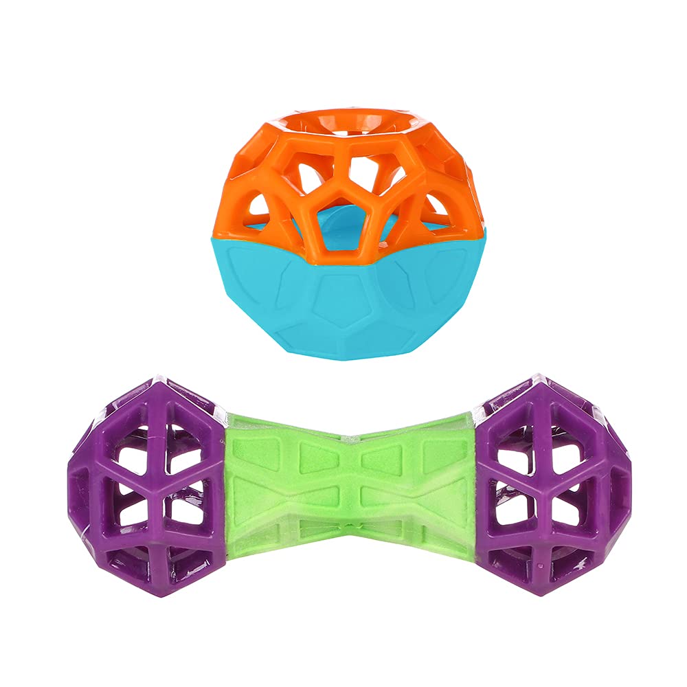 Ministry of Pet , Purple, Green, Orange, Blue M.O.P Chew Toys for Dogs, Waterproof Outdoor Strong TPR Dog Toys, Tough Durable Throw & Fetch Dog Toys - Set of 4