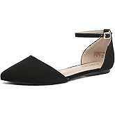 DREAM PAIRS Flapointed Women's Casual D'Orsay Pointed Plain Ballet Comfort Soft Slip On Flats Shoes