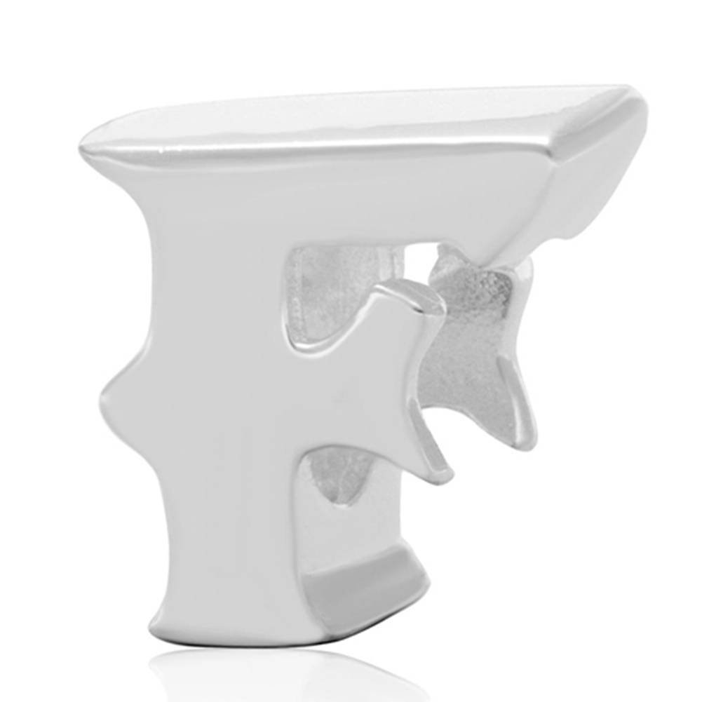 Alphabet Charms 925 Sterling Silver Beads Letter Initial F Charm Anniversary Charm Words Charm fits Pandora Charms Bracelet (F)