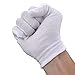 EBOOT 24pcs White Cotton Gloves Soft Cloth Dust Gloves for Serving Inspection Costume Work Glove Liners for Serving Costume Coin Jewelry Silver Inspection(Medium)