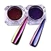 BORN PRETTY 2 Boxes Chrome Nail Powder Enhanced Nail Art Chameleon Pigment Black Base Needed with UV Gel Polish 2 Colors 1G