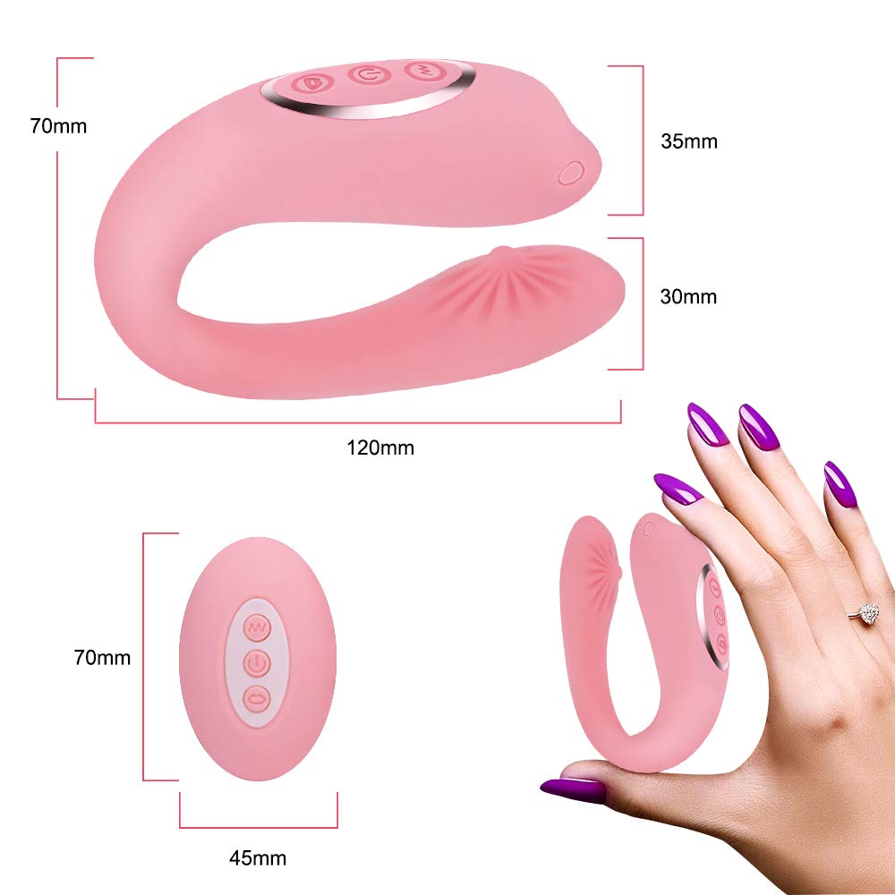 Paarvibrator Partner Vibratoren mit Sauger Funktion und Heizfunktion, Klitorisstimulator für Sie Klitoris-Sauger und G-Punkt Stimulation mit Kabellos Fernbedienung, 8 Vibrationsmodi und 6 Saugintensitäten mit Doppeltem Motor (Rosa)