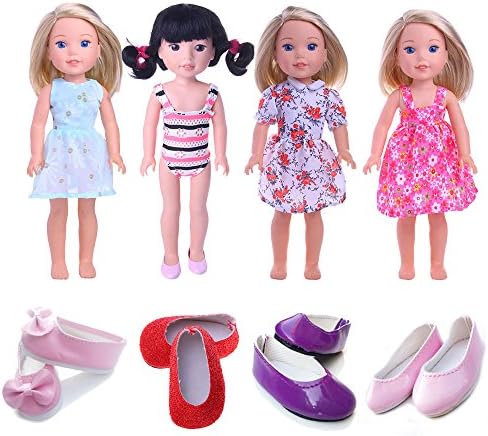My fleta Summer set Include 4pc Different style clothes+ 4pair Different style shoes for 14.5 Inch American Girl Dolls Wellie Wishers