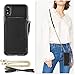 ZVE Case for Apple iPhone XR, 6.1 inch, Wallet Case with Crossbody Strap Credit Card Holder Slot Handbag Purse Wrist Zipper Strap Case Cover for Apple iPhone XR 6.1 inch - Black