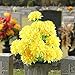 XYXCMOR 2 Pack 18 Heads Artificial Fake Mums Silk Autume Flowers Bouquet Arrangements Home Garden Dining Table Windowsill Wedding Christmas Party Cemetery Centerpiece Decor Yellow