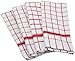 DII Basic Terry Collection Windowpane Dishtowel Set, 16x26, Red, 4 Piece