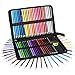 Weirdbeast 48 Art Colored Painting Pencils Set Drawing Pencils Kit + Portable Zippered Black Canvas Pencil Case for Kids/Adult with Sharpener and Coloring Book Gift