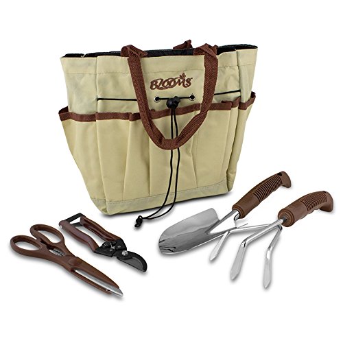 Blooms Gardening Blooms 5-Piece Gardening Tool Set (tan Canvas Bag)