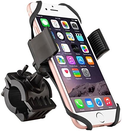 Phone Holder on Bike ,Toolisi Bicycle/Motorcycle Phone Mount 360 Rotation Universal Premium Adjustable Phone Mount Cradle Clamp Rubber Strap for iPhone 6/7 Galaxy S7/S6 and etc. Phones Up To 3.9" Wide