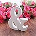Homedeco DIY 3D Wooden Alphabet Letters Large Size Plaque Wall Numbers Children Education Wedding Nursery Home Decoration (height 12cm x width 8cm x thickness 1.2cm, Mr & Mrs(3 pack))