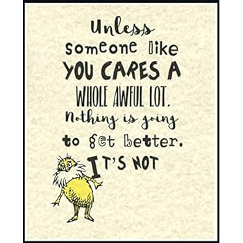 Dr. Seuss Someone Like You Cares Quote Children's Prints Artwork Picture Poster Home Office Bedroom Nursery Kitchen Wall Decor - unframed
