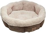 Precision Pet Shearling Round Bed, 21-Inch, Coffee Liqueur Chenille