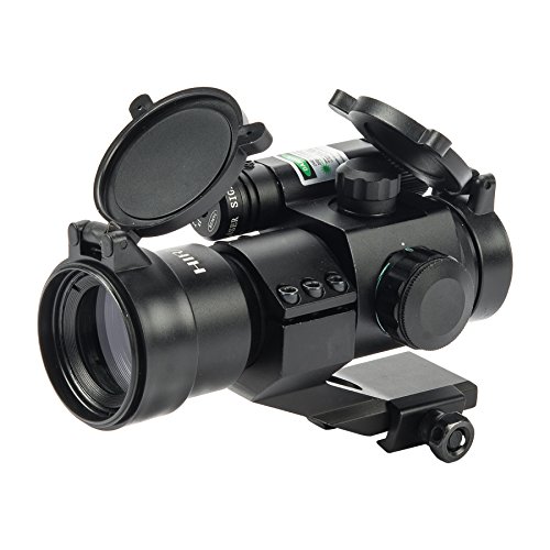 HIRAM 1X30 4 MOA Green Red Dot Sight for Rifles with Green Laser, Picatinny Cantilever PEPR Mount