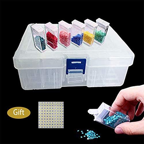 Diamond Painting Embroidery Box 45 Mini Cases Cross Stitch Tools Accessory Bead Storage Containers for DIY Art Craft with Label Marker Sticker