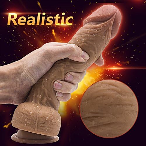 YUJR 8.8 inch Soft Silicone Realistic D-i-ldò with Suction Cup Big Personal Relax Massager Made of Health Material for Women