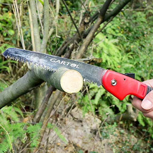 GARTOL Portable Folding Hand Saw - Camping Pruning Saw Features 3-Sides Razor Tooth Blade and Comfortable Handle, Hand Tools Great for Hunting DIY Woodworking Trimming Tree Branches PVC Bamboo Bone - Thumbnail 6