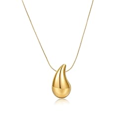 Teardrop Necklace Earrings Chunky Gold Hoop