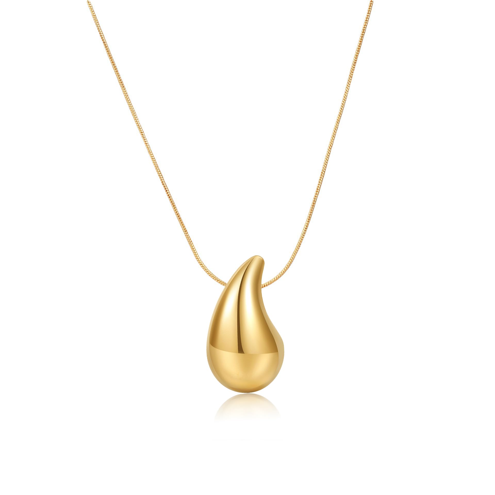Teardrop Necklace Earrings Chunky Gold Hoop