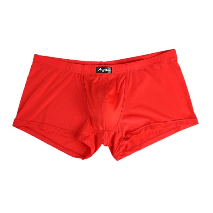 Buy Voberry Men's Boxer Briefs Shorts Bulge Solid Color Ice Silk