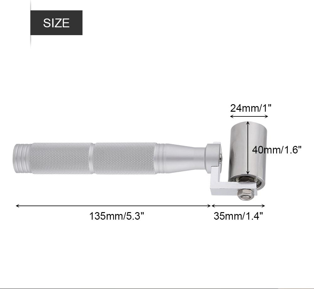 40mm Stainless Steel Wallpaper Seam Roller Tool Flat Pressure DIY Plate Hand Roller Paint Tool, Silver - Image 3