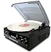 Boytone BT-13B with Bluetooth Connection 3-Speed Stereo Turntable Belt Drive 33/45/78 RPM, 2 built in Speakers AM/FM Stereo Radio, 3.5mm Headphone Jack/ Axillary, RCA Jack, 45 Rpm Adapter Included