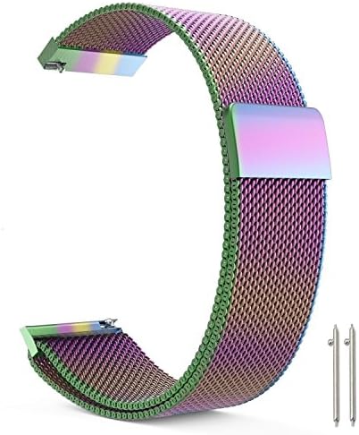 Morningwell for Samsung Gear Sport/Gear S2 Classic Watch Band, 20mm Milanese Loop Adjustable Stainless Steel Replacement Strap Bands for Samsung Gear Sport/Gear S2 Classic Smartwatch (Colorful)