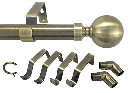 Your Home Online 3 5 Side Antique Brass 28mm Bay Window Curtain