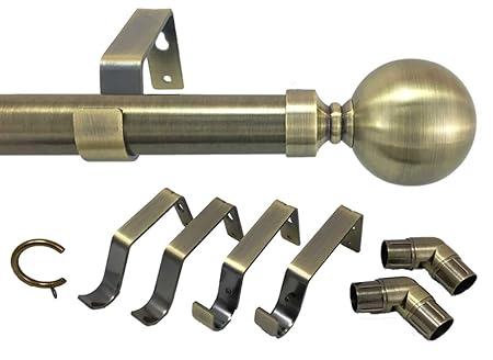 Your Home Online 3 5 Side Antique Brass 28mm Bay Window Curtain