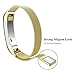 For Fitbit Alta HR and Alta Bands, Maledan Stainless Steel Milanese Loop Metal Replacement Accessories Bracelet Strap with Unique Magnet Lock for Fitbit Alta HR and Alta, Gold Silver Large