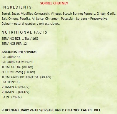 SPICY JAMAICAN SORREL CHUTNEY (1 JAR)