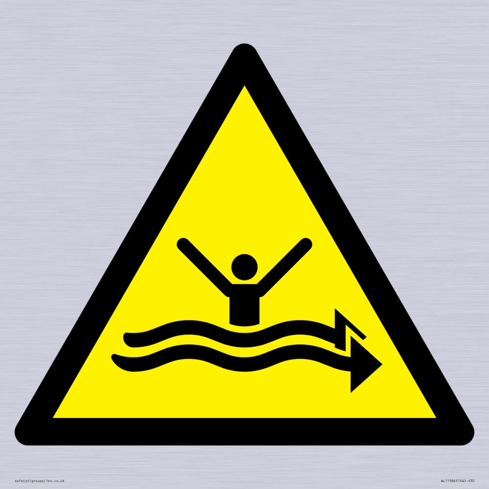 W057 Warning: Strong currents Sign - 300x300mm - S30