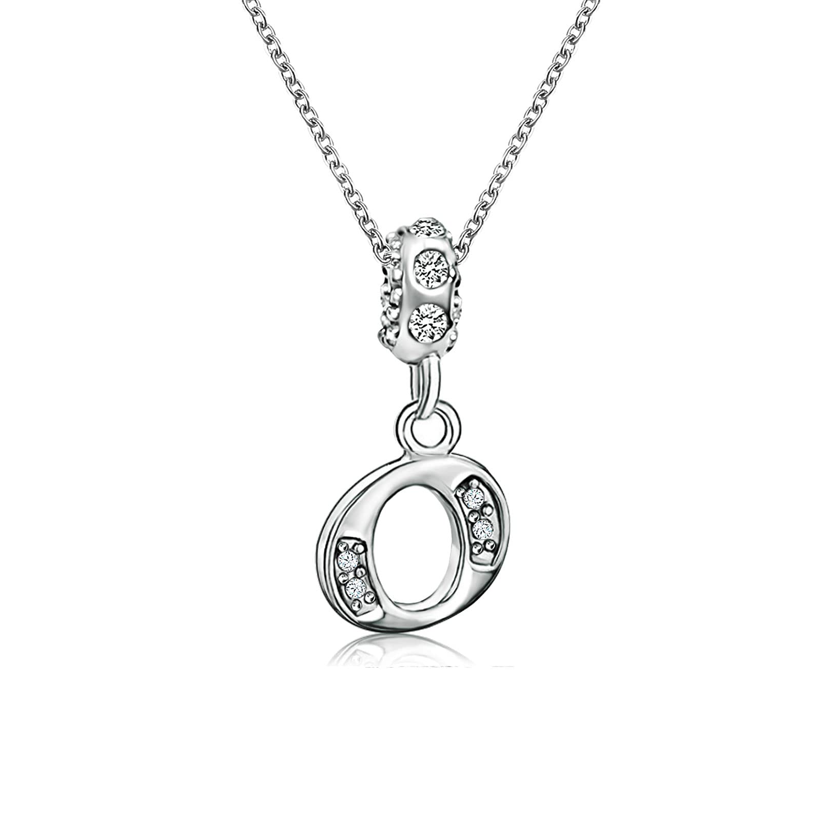 KunBead Jewelry 18 inch Letter O Initial Crystal Alphabet Name Charm Pendant Necklace Sale