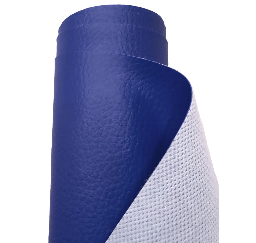 A-Express Grained Faux Leather Fabric Waterproof Heavy Duty Leatherette Vinyl Leathercloth Upholstery Textured Material - Royal Blue 2 Metres 200cm x 140cm