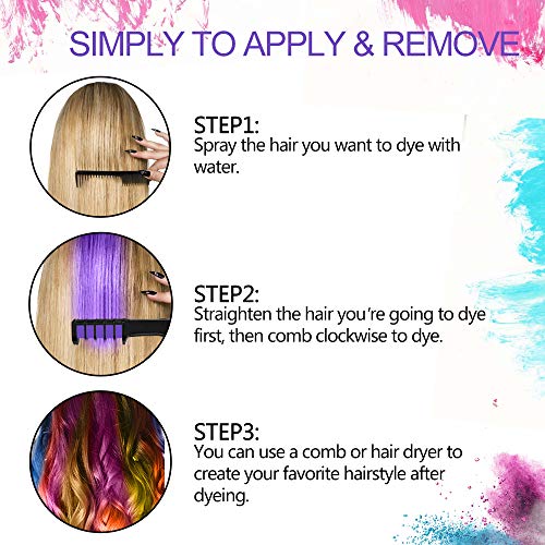 VSADEY 12 Color Hair Chalk for Girls Kids, Temporary Hair Chalk Color Comb with Shawl, Non-Toxic Washable Glitter Hair Color Kit for Makeup Party Cosplay Halloween Christmas Gift for Girls Kids Adult