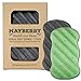 Konjac Sponge with Bamboo Charcoal and Green Tea – 2 Pack - 100% Natural Charcoal and Green Tea Body Sponges Each with Attached String for Hanging to Dry (2)