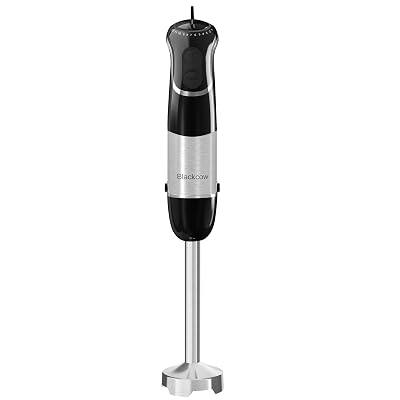 Blackcow Corded Immersion Blender Handheld for Kitchen,Stainless Steel Emulsion Blender Handheld with Hook,Electric Hand Mixer with 12-Speed&Turbo,for Smoothie,Soup,Baby Food and Drinks