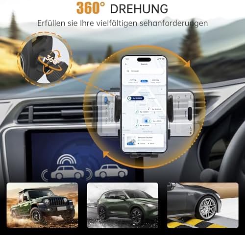 Kfz Handyhalterung Auto Lüftung： 360° Autohalterung Handy Halterung Auto, Phone Holder Car [Upgraded Hook & Silicone] Smartphone Handyhalter Auto für iPhone Samsung Google Sony Handys usw