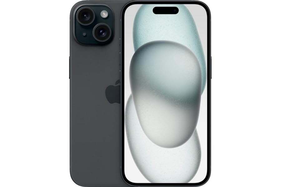 Gift Idea: Apple iPhone 15 Plus, 128GB, Black - Unlocked (Renewed)