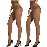 ARMOROSE 2 Pairs Indestructible Tights for Women,Rip Resistant Pantyhose, 40D Semi Sheer Control Top High Waist Tights
