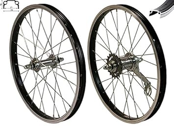 REDONDO 20 Zoll Laufrad Set Hinterrad Vorderrad Felge Schwarz Rücktritt Bremse