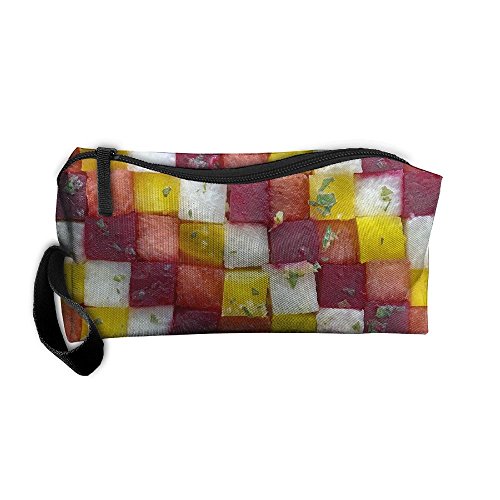 Watermelon Jicama And Beet Mosaic Salad Oxford Cloth Portable Girl Women Travel Storage Bags Funny Calico Receiving Bag Wallets Purse Zipper Stationery Kits Makeup Bags Multi-function Bag