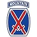 US Army - 10th Mountain Division Patch Decal - 3.5 Inch Tall Full Color Decal, Sticker