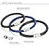 FUNRUN JEWELRY 3PCS Stainless Steel Leather Bracelet Men Women Braided Rope Wrist Cuff Magnetic Clasp 6MM 8 inches