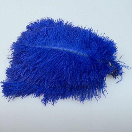 Sowder 50pcs Natural 8-10inch(20-25cm) Ostrich Feathers for Home Wedding Decoration(royal blue)